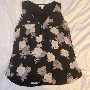 Floral tank top, zipper